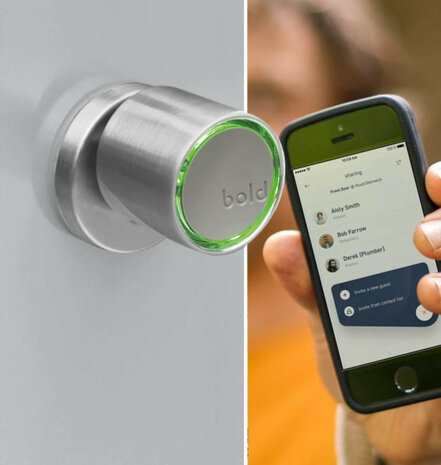 Smart cylinder voor deurbeveiliging met Bluetooth bediening en pincode van RVS met SKG beveiliging