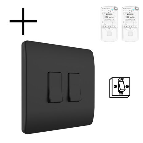 Draadloze wandschakelaar voor verlichting met batterij en RF 433 MHz bediening