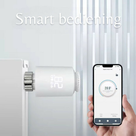 Set programmeerbare radiatorknoppen voor temperatuurregeling in huis met Zigbee 3.0 en LCD display