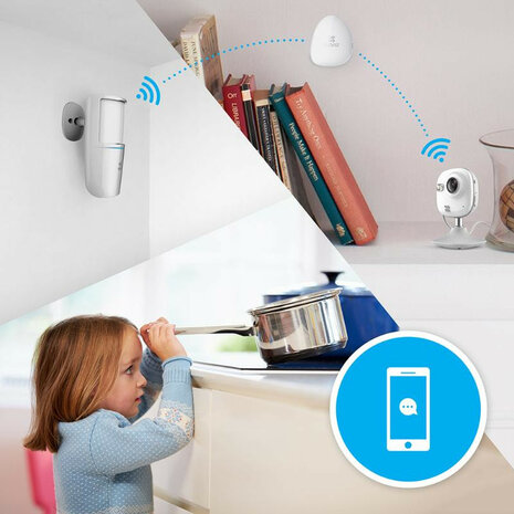 Bewegingssensor voor alarmsysteem met brede detectiehoek en huisdierdetectie tot 25 kilogram