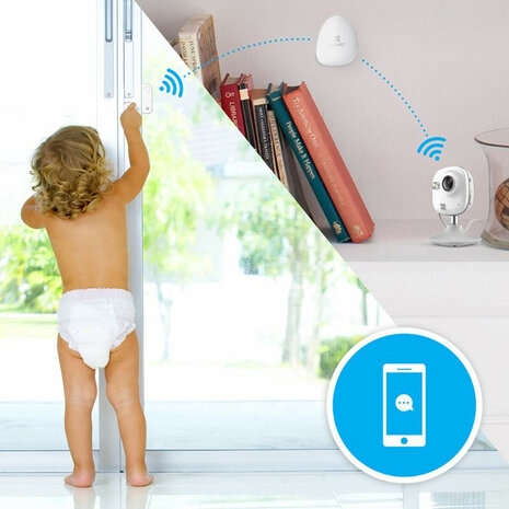Deursensor en raamsensor voor Ezviz alarmsysteem met directe melding bij beweging