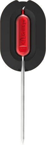 Thermometer voor grill en oven met aansluiting voor acht sondes en display afleesbaar in zonlicht