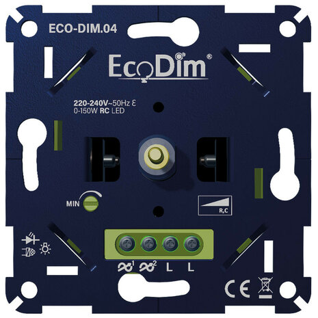 Led dimmer inbouw voor 2 circuits met 0 tot 100 watt vermogen per circuit