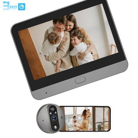 Digitale deurspion voor bewaking met 3MP camera 43 inch LCD scherm en draadloze installatie