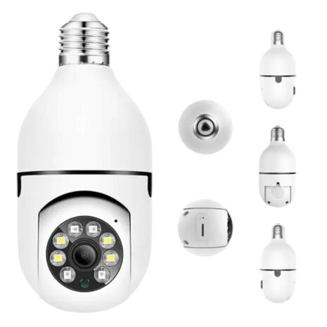 Camera lamp | E27 fitting | 360&deg; draaibaar | 1080P | Wit