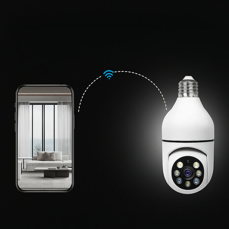 Camera lamp | E27 fitting | 360&deg; draaibaar | 1080P | Wit