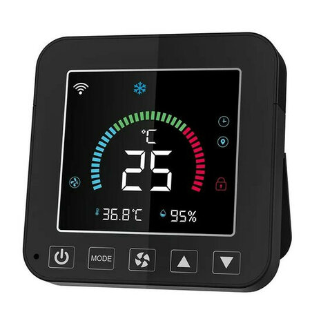 Wifi IR afstandsbediening voor warmtepomp en airco, zwart