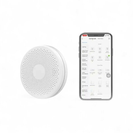 Combimelder rook &amp; koolmonoxide met WiFi 2.4 GHz en Tuya-app, 85 dB, wit