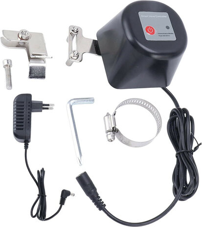Waterklep met WiFi en app-bediening, DC 12V adapter inbegrepen, zwart