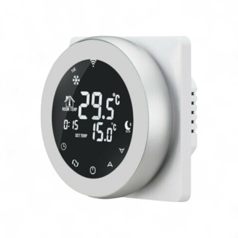 Inbouw slimme thermostaat cv installatie met touchscreen en WiFi (Tuya Smart Life) wit