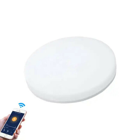 Plafonniere 18W 1500 lm dimbaar met WiFi, opbouwmontage, instelbare kleurtemperatuur wit