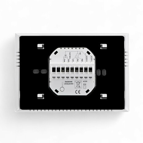 Thermostaat voor elektrische vloerverwarming en infraroodpanelen met WiFi en touchscreen (wit)