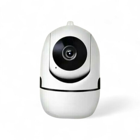 Beveiligingscamera voor binnen 1080P HD 360&deg; draaibaar, nachtzicht 10 m, wit