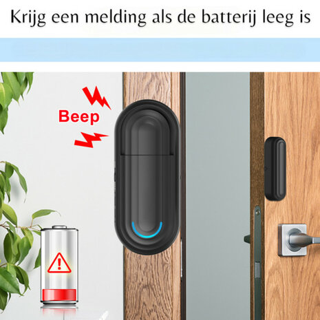 Deur- en raamsensor Wifi 2.4GHz Tuya Smart Life Zwart