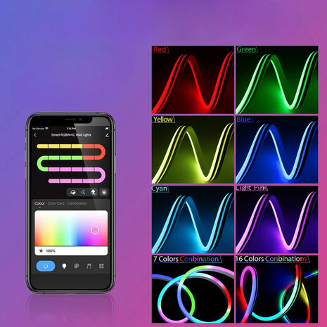 LED-strip 5 meter met IP67 waterdichte siliconen behuizing en RGB multicolor