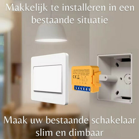Inbouw dimmer module 2&times;100W LED met WiFi en app bediening, wit