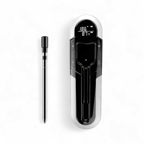 Draadloze BBQ vleesthermometer Bluetooth met 150 m bereik en LCD-display grijs