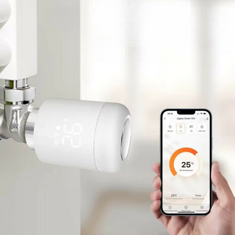 Radiatorknop met WiFi-bediening zonder gateway, wit