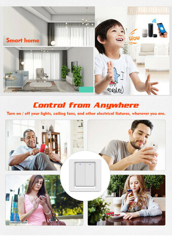 3-voudige slimme inbouw lichtschakelaar Zigbee met Tuya Smart Life bediening (wit)