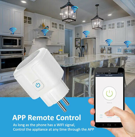 3-PACK | Slimme Stekkers 16A | WiFi en Bluetooth | Energiemeter | Werkt met app
