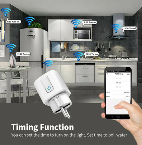 3-PACK | Slimme Stekkers 16A | WiFi en Bluetooth | Energiemeter | Werkt met app