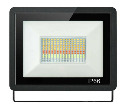 Schijnwerper buiten met wifi-appbediening, RGB en koud wit, 30 Watt, IP66, zwart