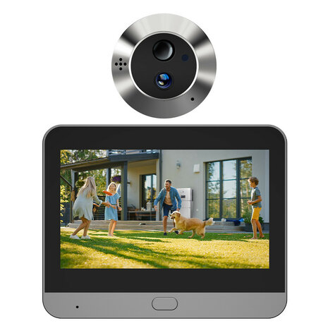 Digitale deurspion voor deuren 35 tot 150 millimeter met 3MP camera nachtzicht en WiFi verbinding