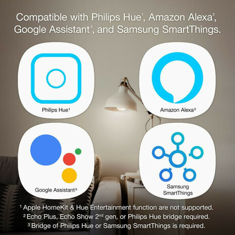 Slimme tussenstekker voor smart home systeem met app bediening en Hue compatibiliteit wit 2 pack