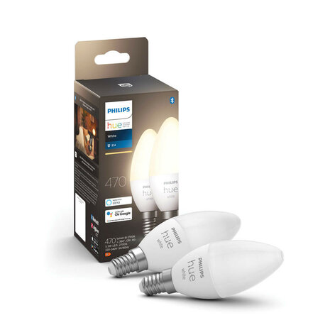 Kaarslamp voor slimme verlichting met E14 fitting warm wit licht dimbaar set van twee