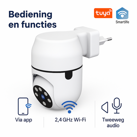 Beveiligingscamera binnen &ndash; Full HD 1080p, nachtzicht 10m, bewegingsdetectie, wit