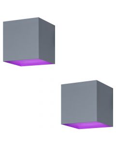 Hombli Outdoor Wand Verlichting V2 Lamp Grijs 2-Pack